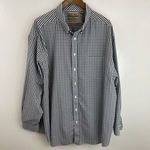 Roundtree & Yorke Gold Label Shirt Mens 3XB Big 3X Green Check Plaid Long Sleeve